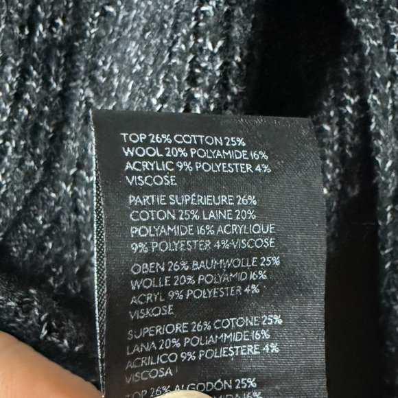 ANTHROPOLOGIE Keely Marled Black Cozy Cable Knit Crewneck Sweater - Picture 8 of 8